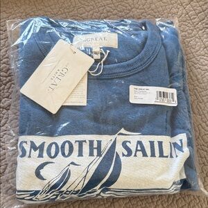 THE GREAT. Blue 'Smooth Sailing' Sweatshirt